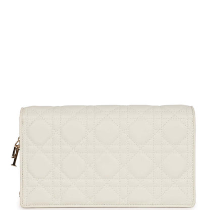 Christian Dior Lady Dior Pouch Latte Lambskin Gold Hardware