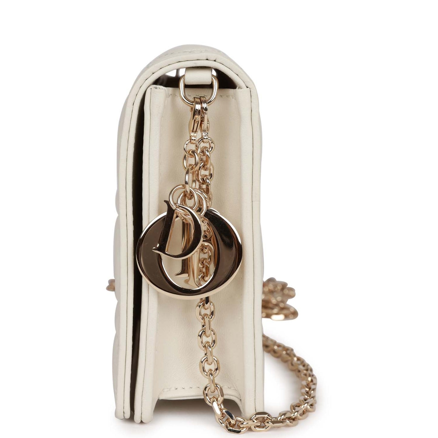 Christian Dior Lady Dior Pouch Latte Lambskin Gold Hardware