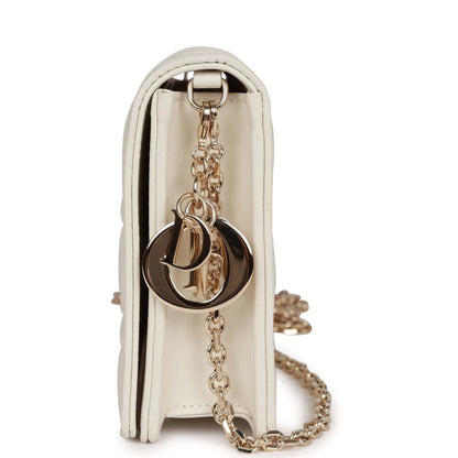 Christian Dior Lady Dior Pouch Latte Lambskin Gold Hardware