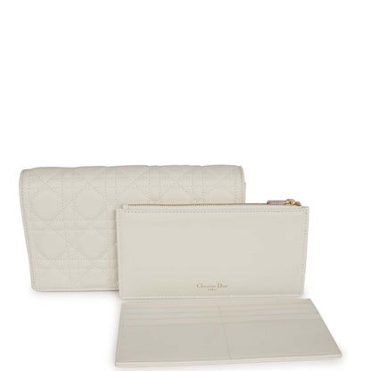 Christian Dior Lady Dior Pouch Latte Lambskin Gold Hardware