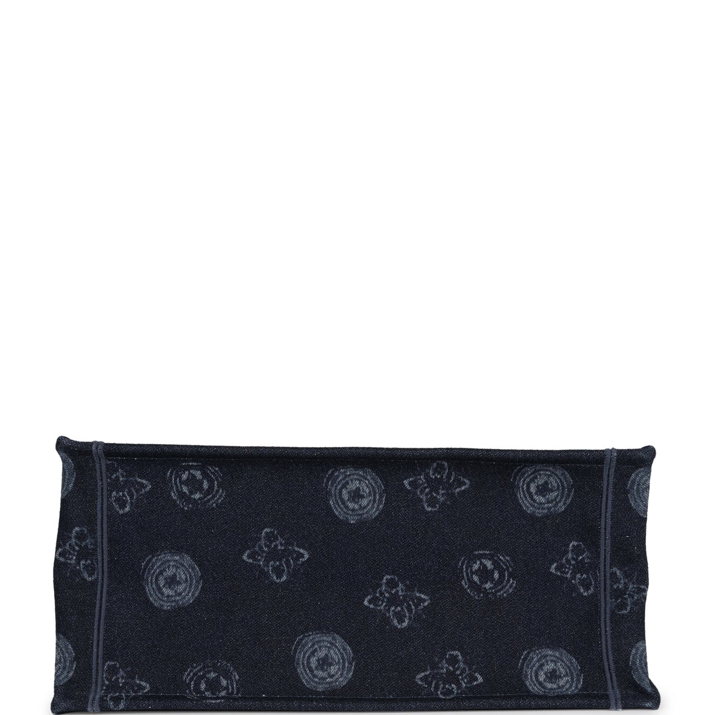 Christian Dior Blue Flower Embroidered Denim Small Book Tote