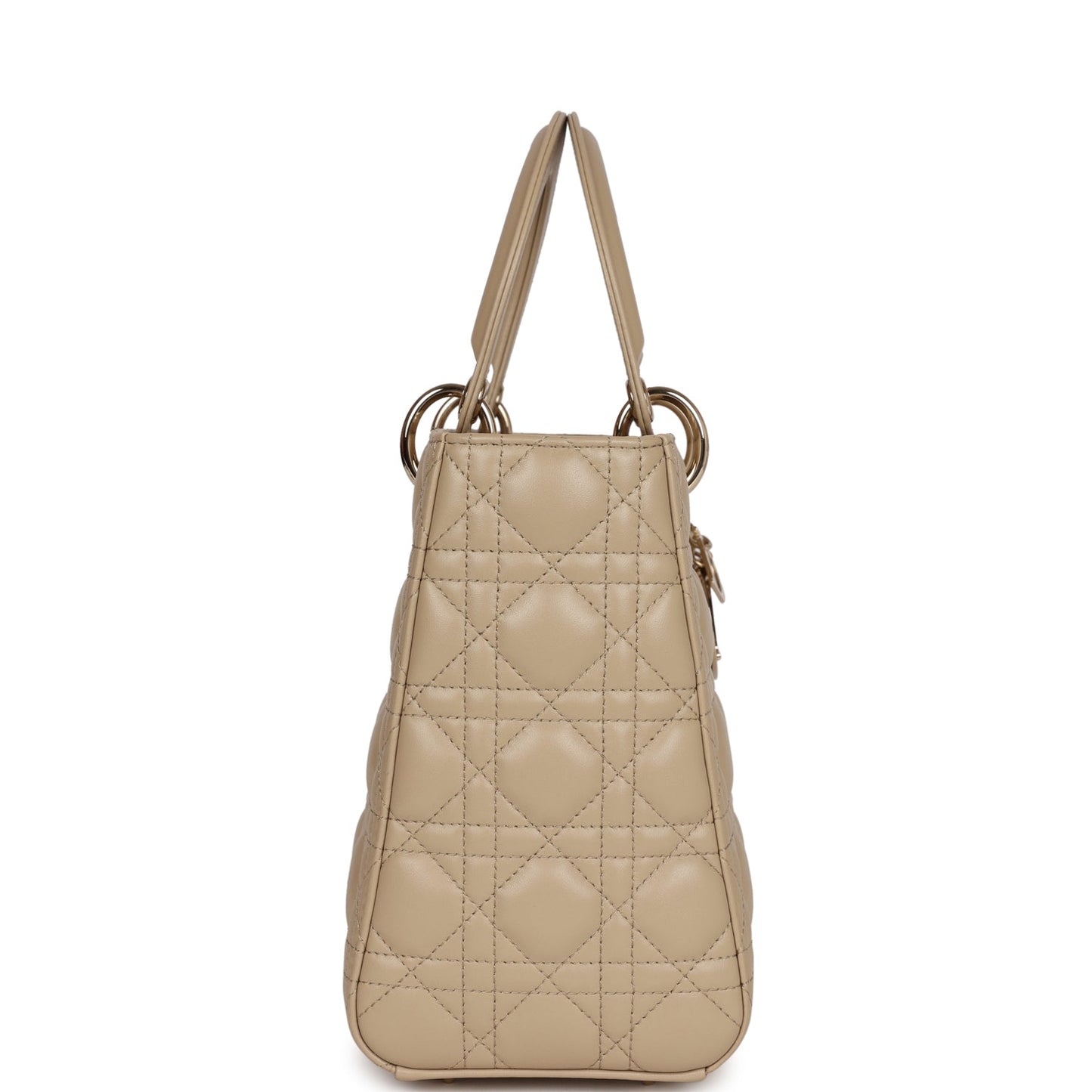 Christian Dior Lady Dior Medium Bag Corda Beige Cannage Lambskin Gold Hardware
