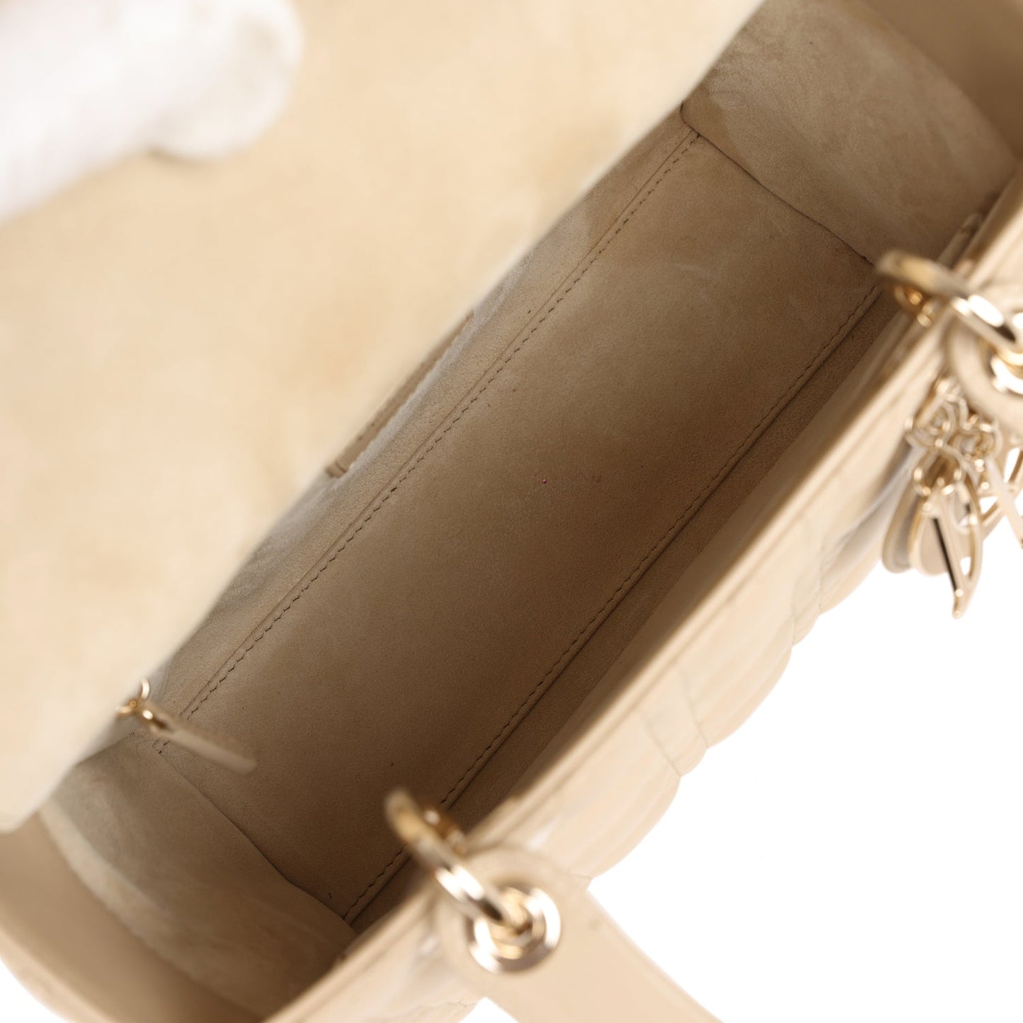 Christian Dior Lady Dior Medium Bag Corda Beige Cannage Lambskin Gold Hardware