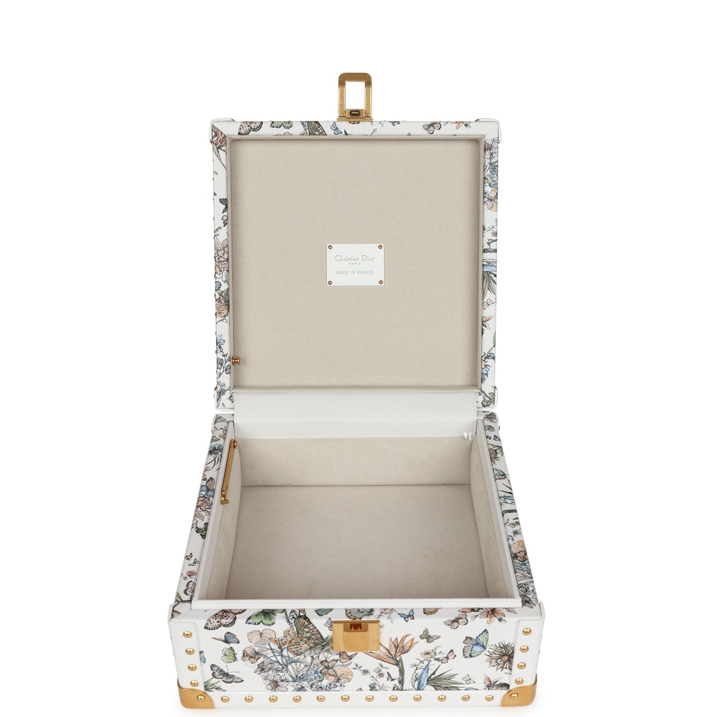 Christian Dior Micro Lady Dior with Small Trunk Multicolor Embroidered Calfskin Light Gold Hardware