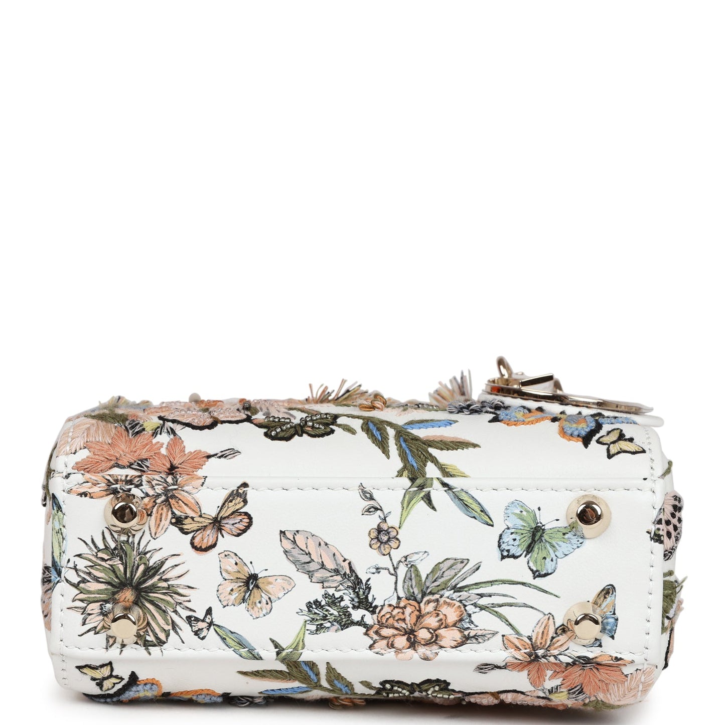 Christian Dior Micro Lady Dior with Small Trunk Multicolor Embroidered Calfskin Light Gold Hardware