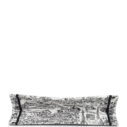 Christian Dior "Paris All Over" Book Tote Medium White and Black Embroidered Canvas