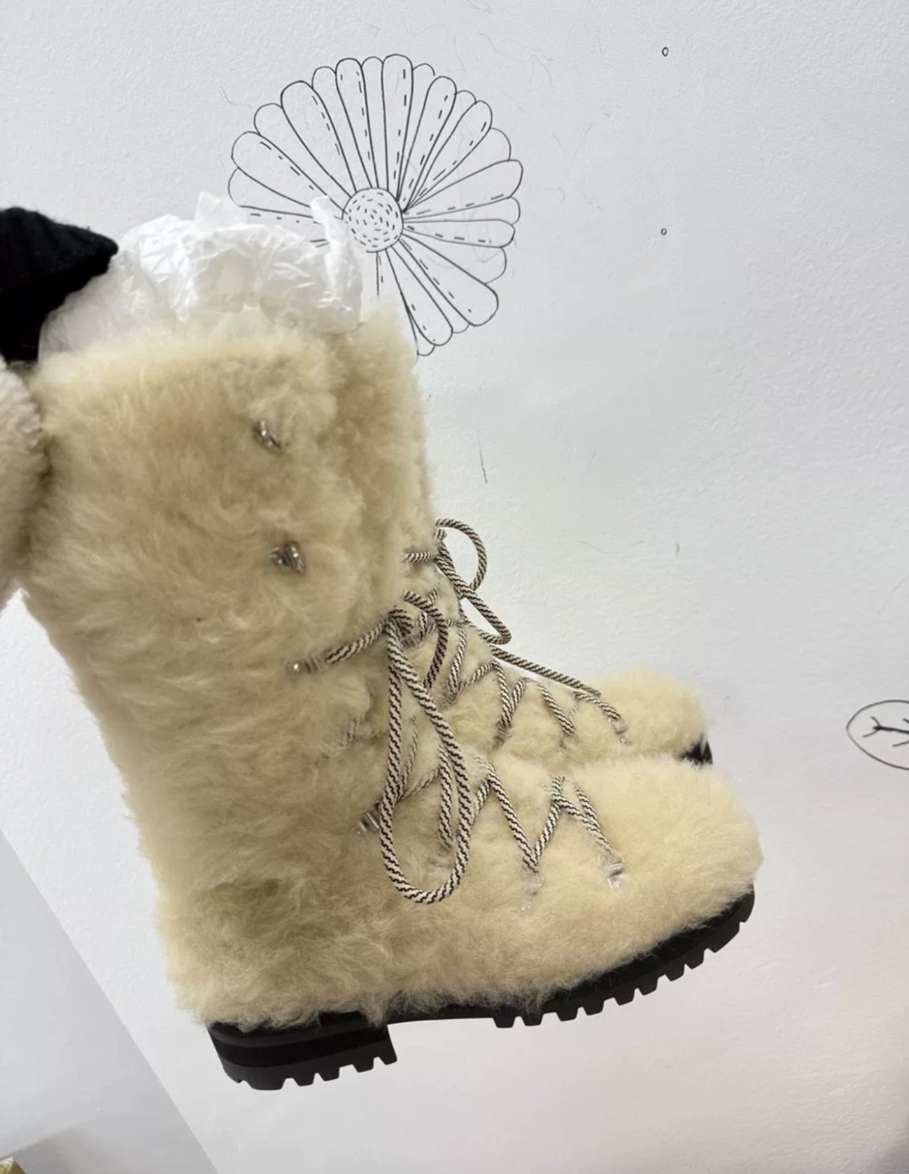 Chanel 24N ski coco neige beige fur boots