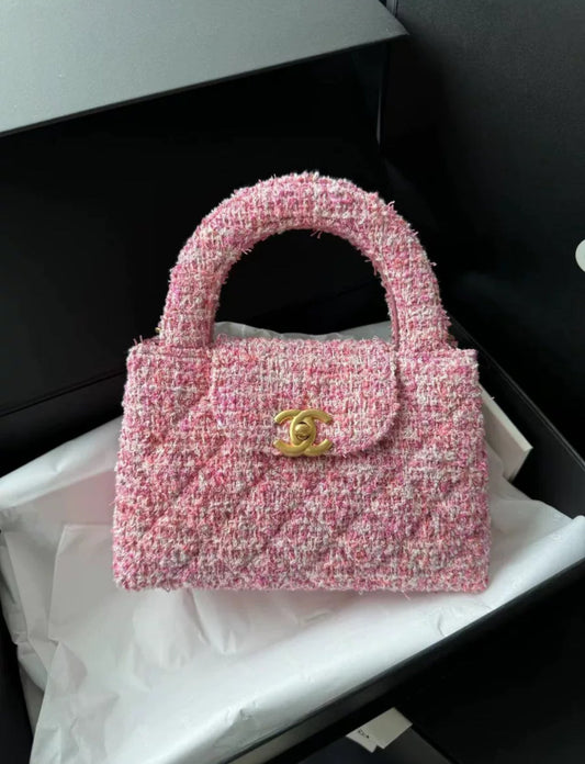 Chanel 24P Pink tweed kelly gold hardware