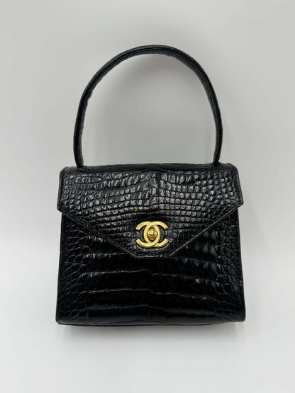 Chanel Vintage Exotic Crocodile Top Handle Bag