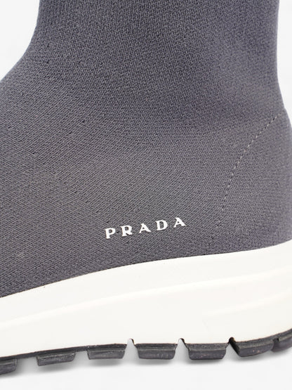 Prada Knit Sneakers Grey Cotton EU 38 UK 5