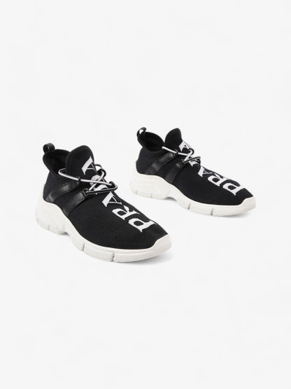 Prada Logo Knit Sneakers Black / White Cotton EU 37 UK 4