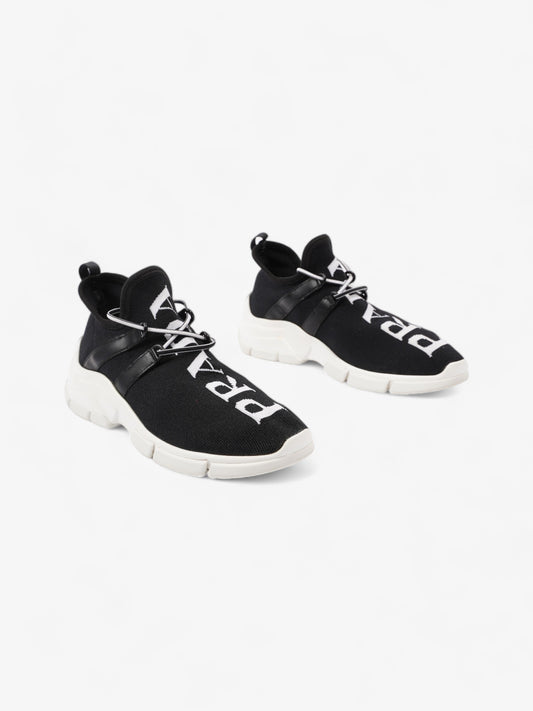 Prada Logo Knit Sneakers Black / White Cotton EU 37 UK 4