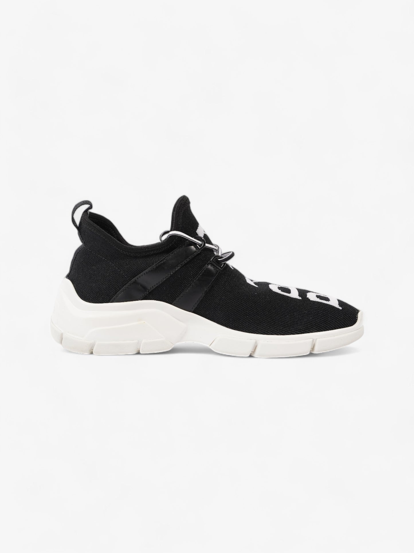 Prada Logo Knit Sneakers Black / White Cotton EU 37 UK 4