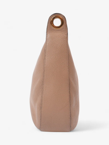 Prada Zipped Hobo Taupe Calfskin Leather