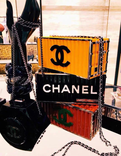 Chanel Paris Hamburg Black shipping container Minaudiere Shoulder Bag