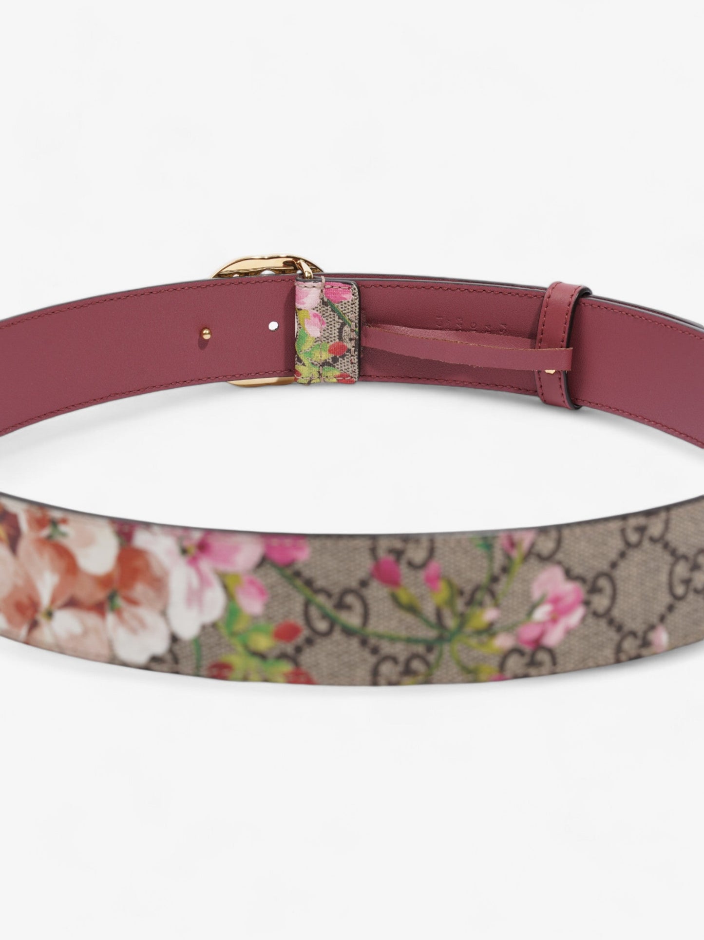 Gucci Interlocking G Belt GG Bloom / Gold Coated Canvas 85cm / 34"