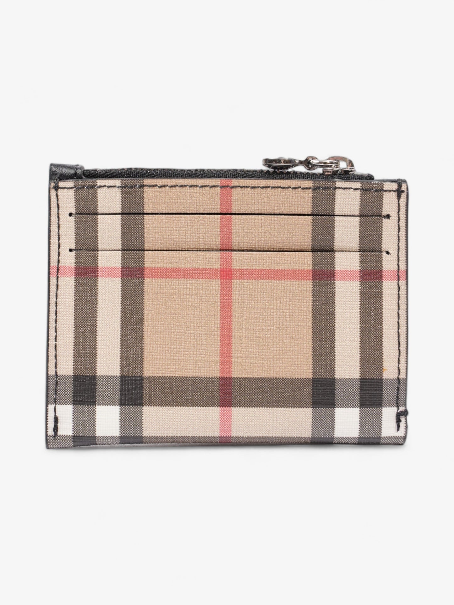 Burberry Zipped Card Holder Vintage Check Coated Canvas