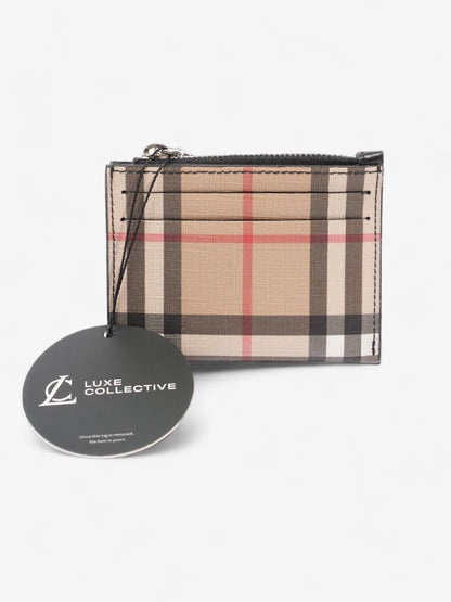 Burberry Zipped Card Holder Vintage Check Coated Canvas