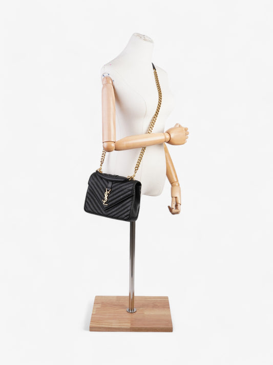 Saint Laurent College Black Lambskin Leather Medium