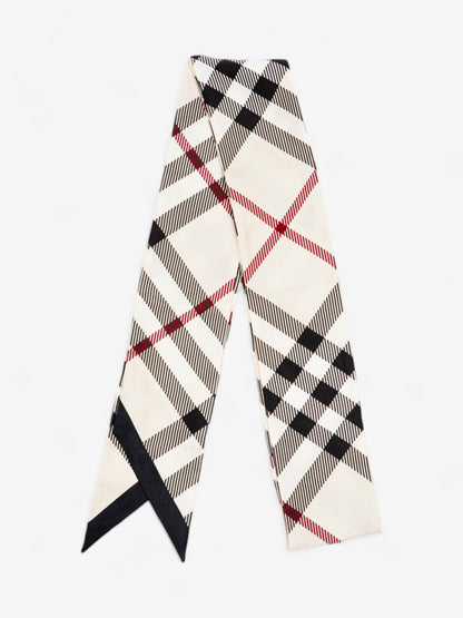 Burberry Large Vintage Reverse Lining Skinny Scarf Stone Silk