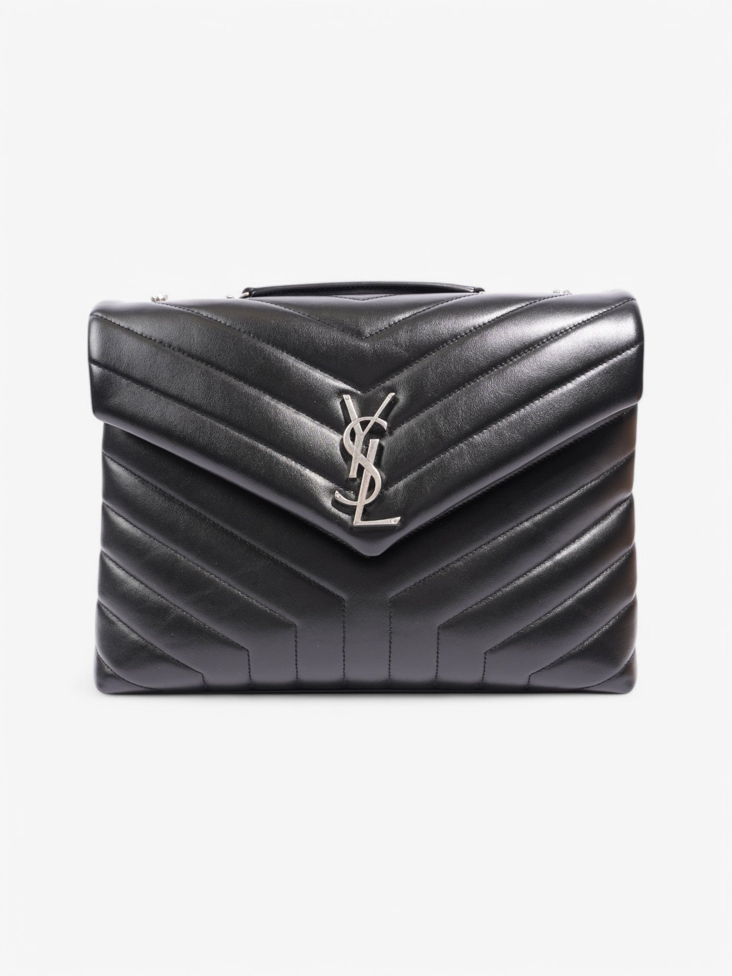 Saint Laurent Lou Lou Black Lambskin Leather Large