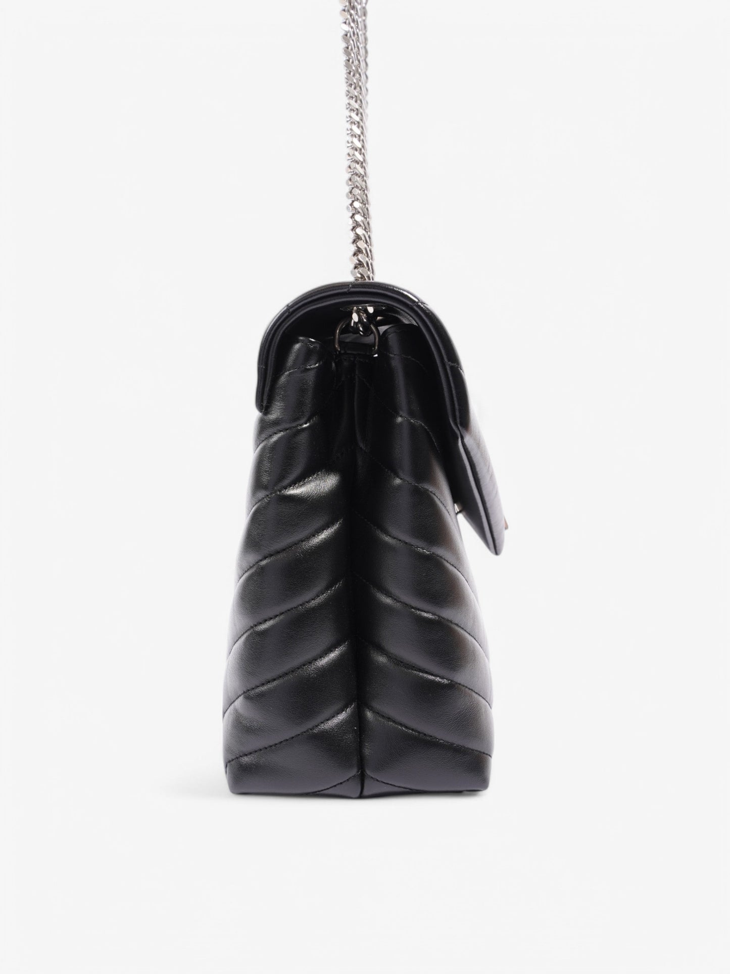 Saint Laurent Lou Lou Black Lambskin Leather Large