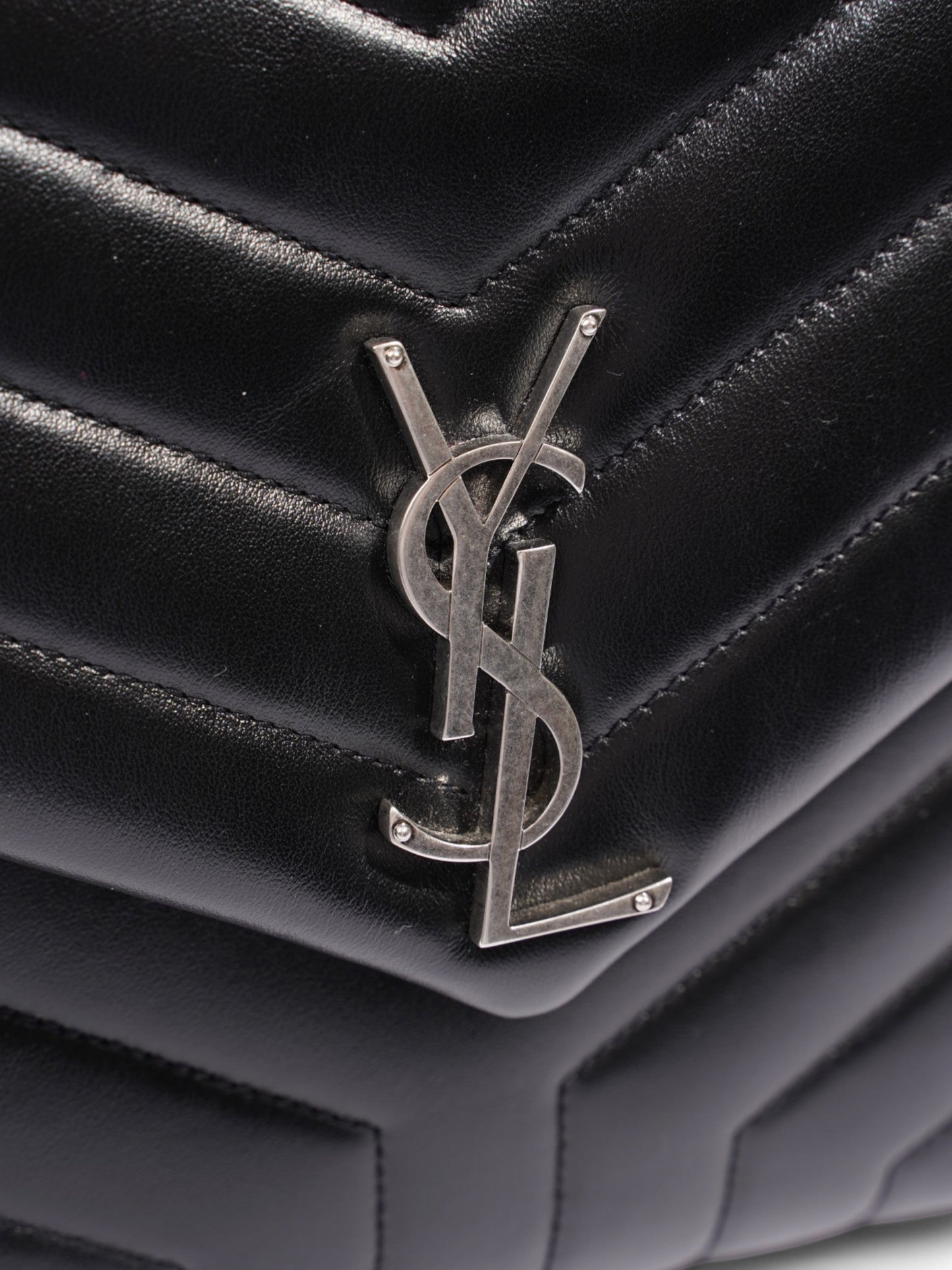 Saint Laurent Lou Lou Black Lambskin Leather Large