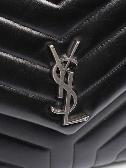 Saint Laurent Lou Lou Black Lambskin Leather Large