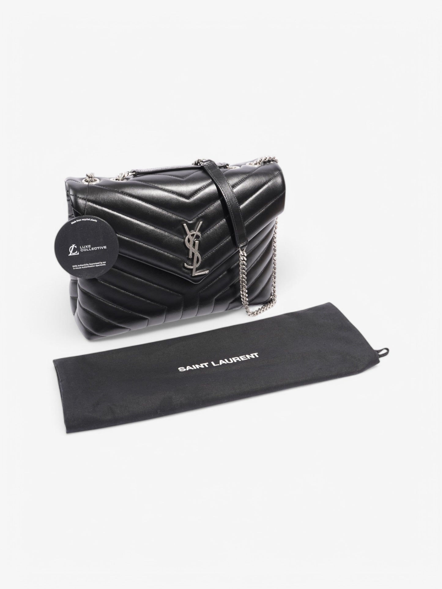 Saint Laurent Lou Lou Black Lambskin Leather Large