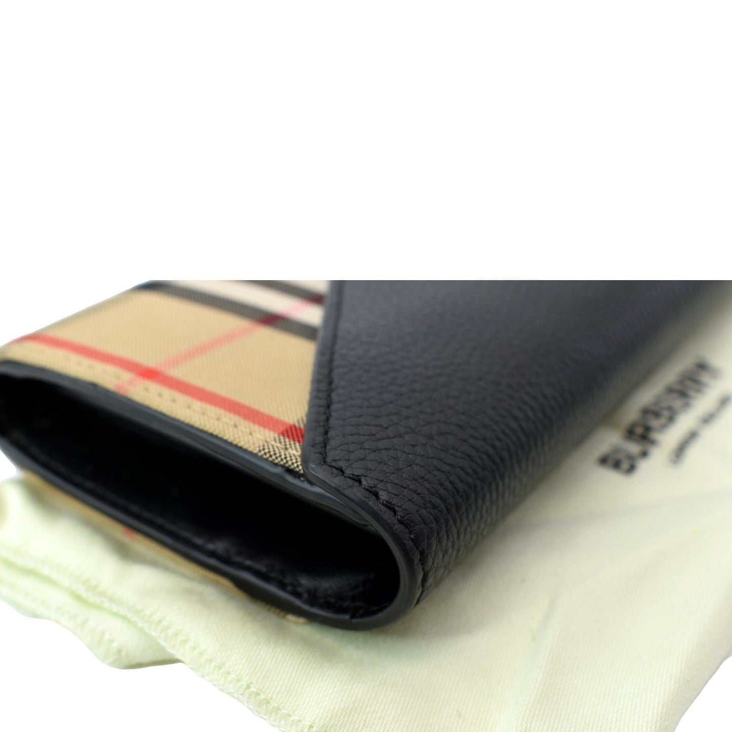 BURBERRY Vintage Check Leather Wallet Beige