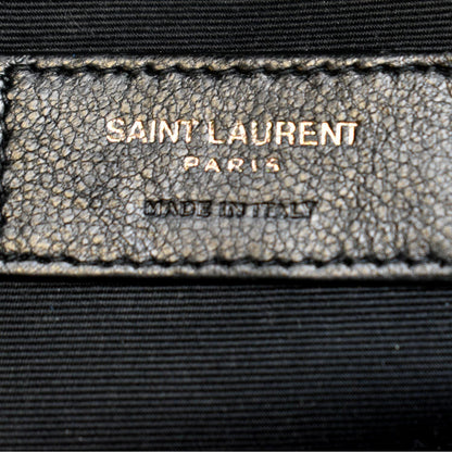 YVES SAINT LAURENT Lou Chevron Leather Camera Crossbody Bag Black