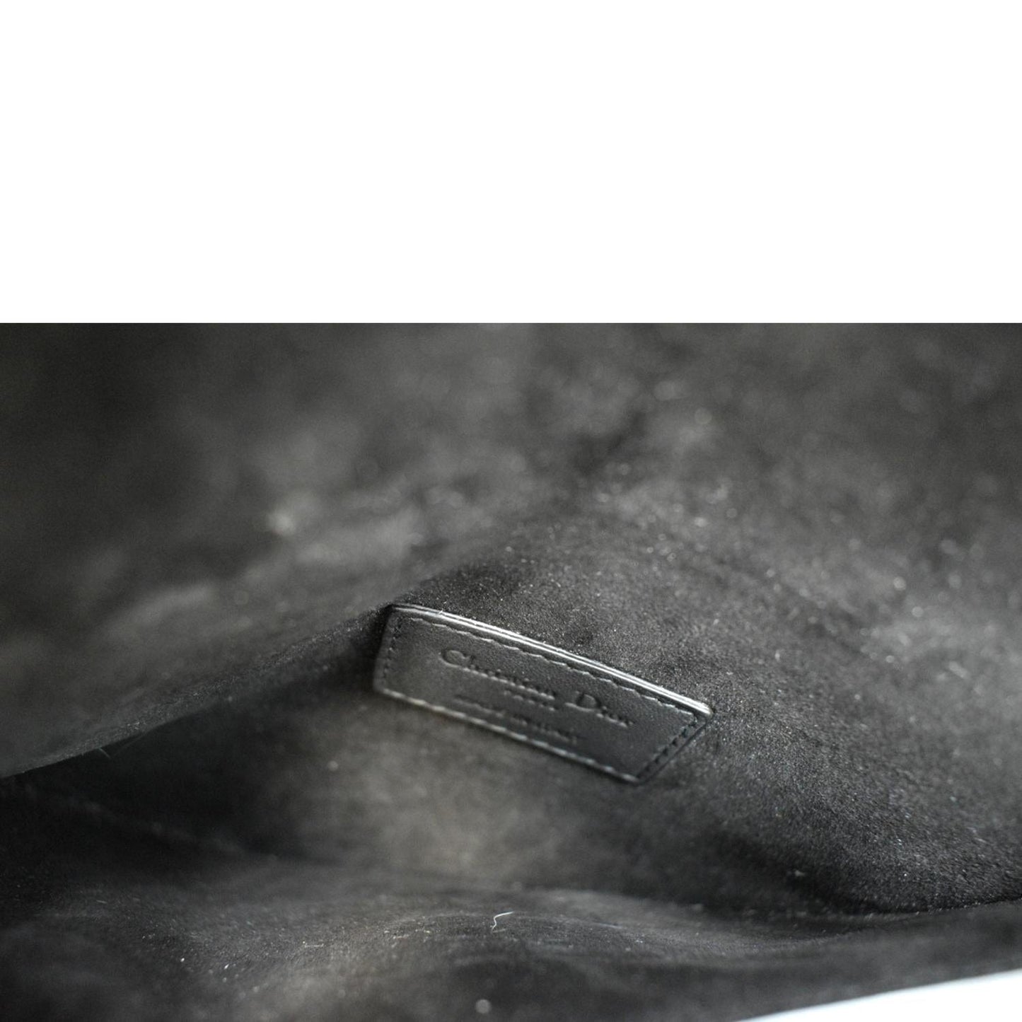 CHRISTIAN DIOR Saddle Mini Leather Shoulder Bag Black