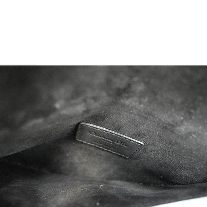 CHRISTIAN DIOR Saddle Mini Leather Shoulder Bag Black