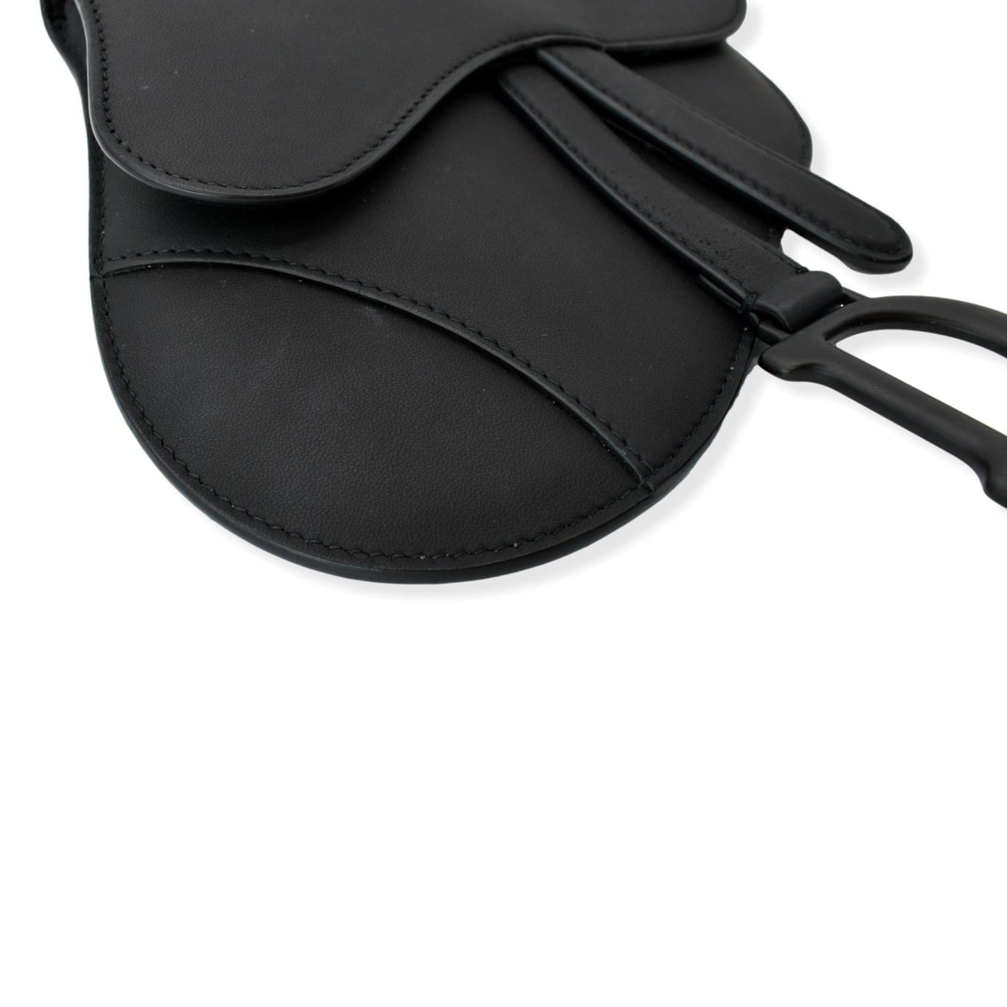 CHRISTIAN DIOR Saddle Mini Leather Shoulder Bag Black