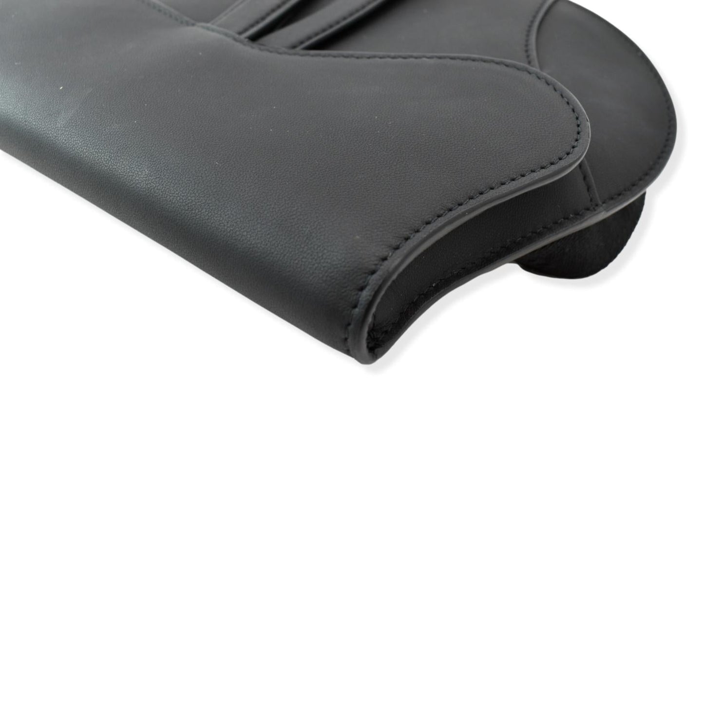 CHRISTIAN DIOR Saddle Mini Leather Shoulder Bag Black