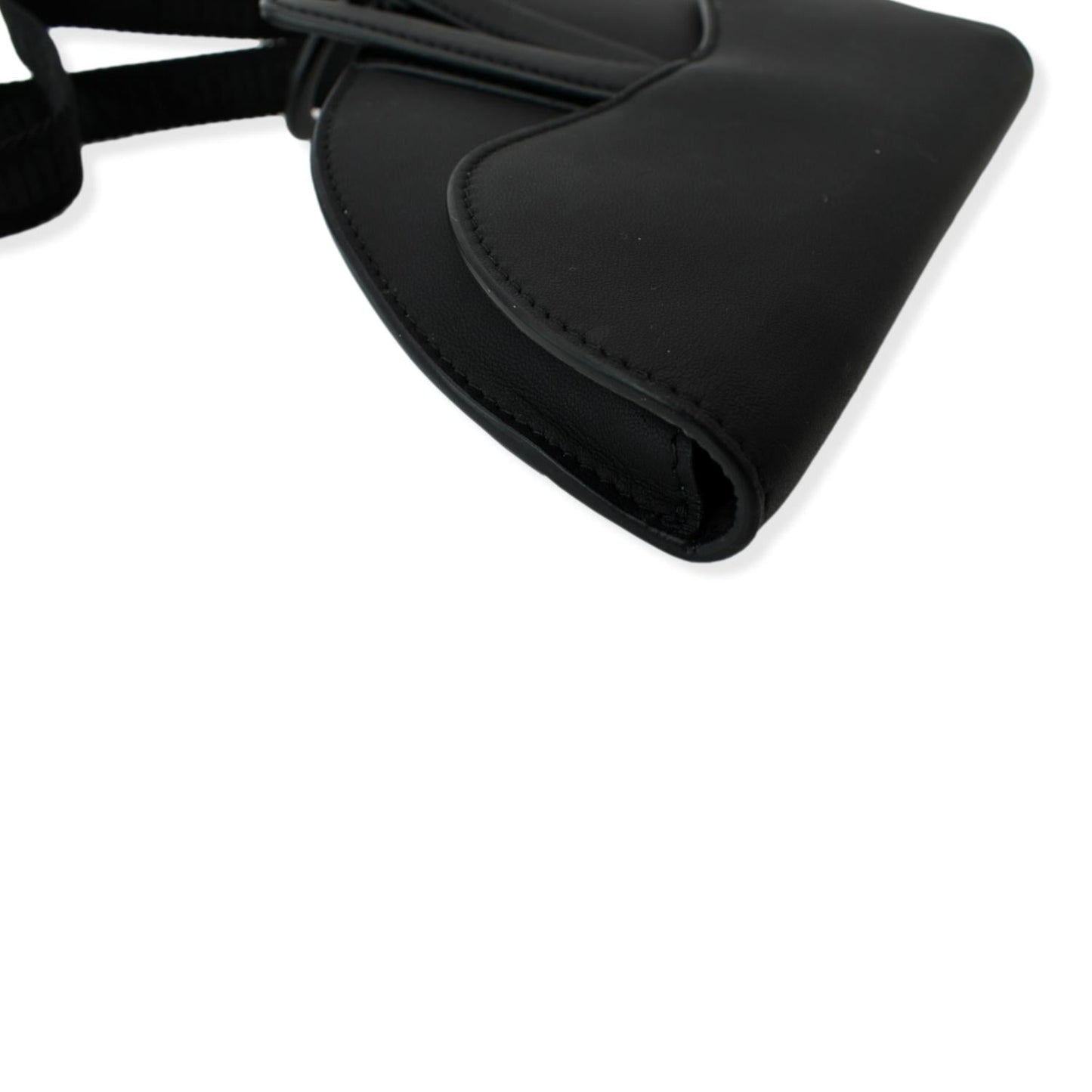 CHRISTIAN DIOR Saddle Mini Leather Shoulder Bag Black