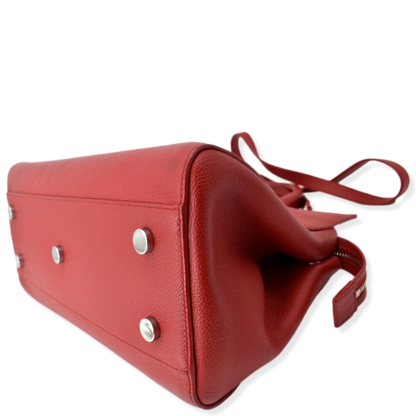 YVES SAINT LAURENT Cabas Rive Gauche Leather Small Satchel Bag Red