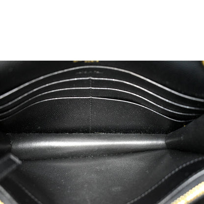 YVES SAINT LAURENT Envelope Monogram Leather Crossbody Chain Wallet Black