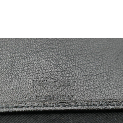 YVES SAINT LAURENT Grained Leather Zip Wallet Black