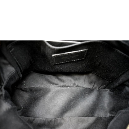 YVES SAINT LAURENT Lou Chevron Leather Camera Crossbody Bag Black