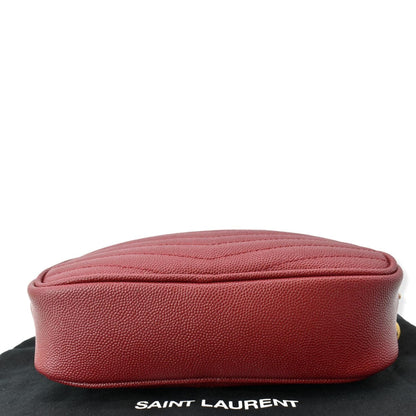 YVES SAINT LAURENT Mini Lou Leather Camera Crossbody Bag Red