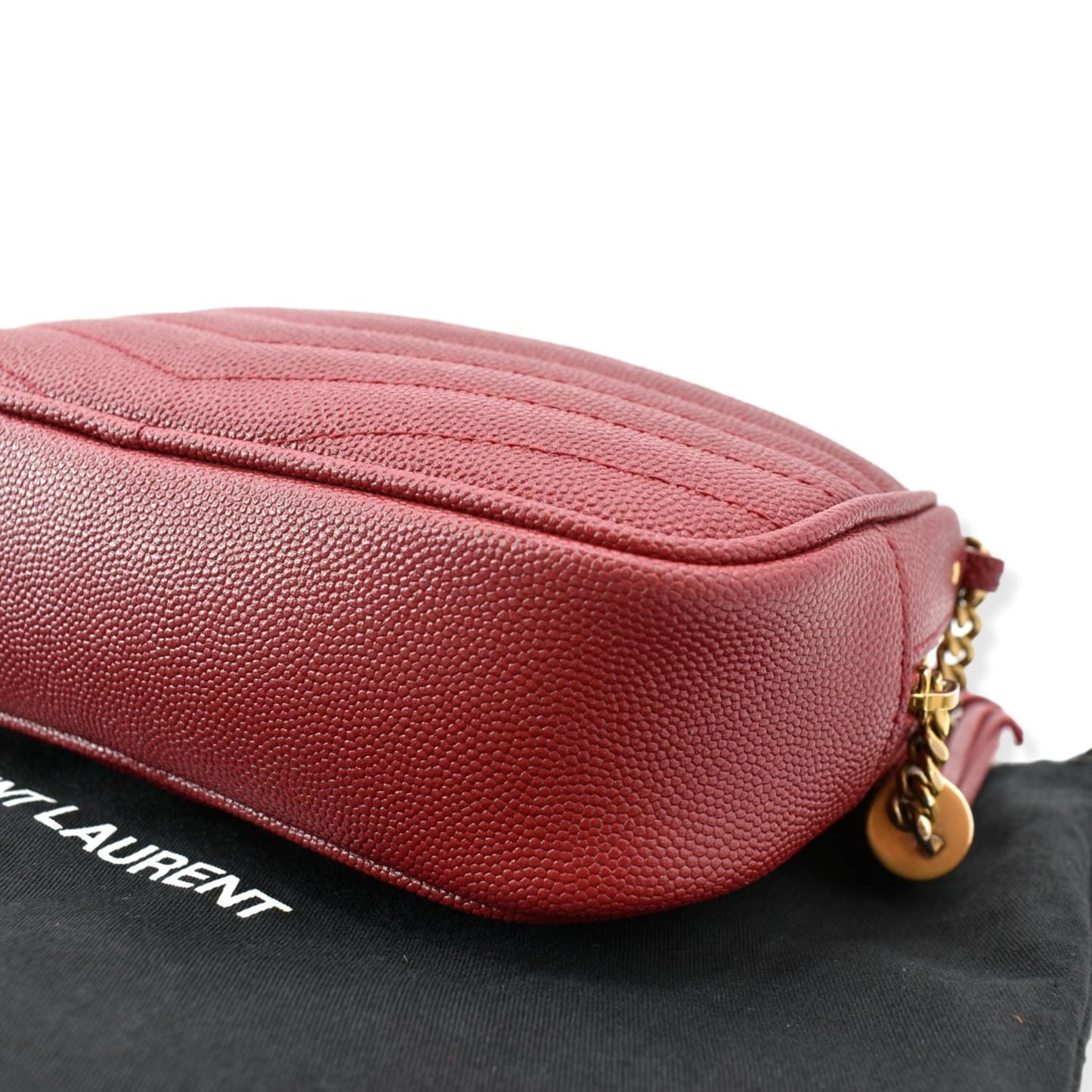 YVES SAINT LAURENT Mini Lou Leather Camera Crossbody Bag Red