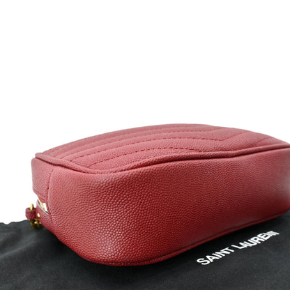 YVES SAINT LAURENT Mini Lou Leather Camera Crossbody Bag Red