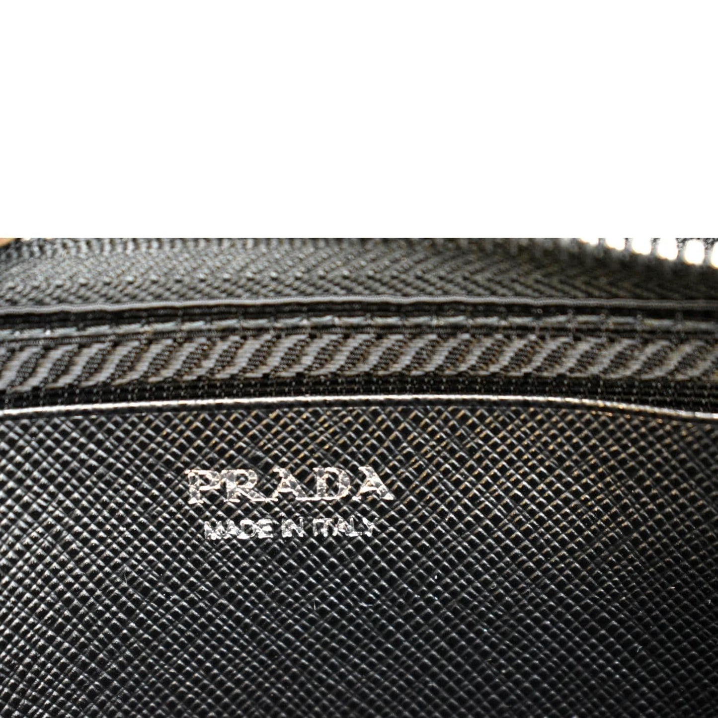 PRADA Mini Saffiano Leather Pouch Crossbody Bag Black