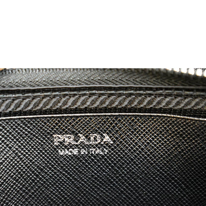 PRADA Mini Saffiano Leather Pouch Crossbody Bag Black