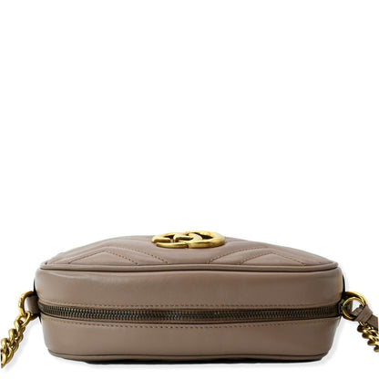 GUCCI GG Marmont Matelasse Leather Crossbody Bag Dusty Pink 447632