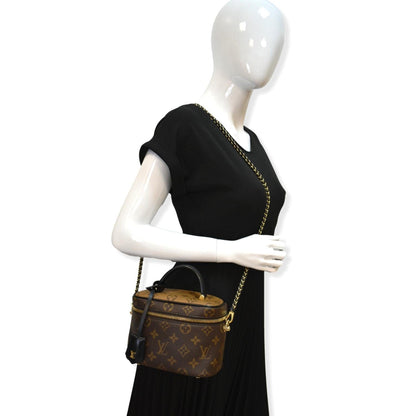 LOUIS VUITTON Vanity PM Monogram Reverse Canvas Crossbody Bag Brown