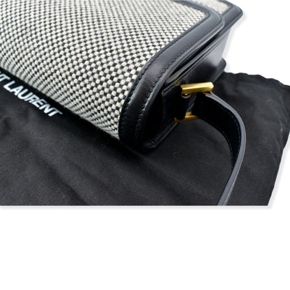 Yves Saint Laurent Solferino Medium Canvas and Leather Shoulder Bag White