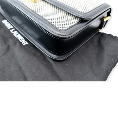 Yves Saint Laurent Solferino Medium Canvas and Leather Shoulder Bag White