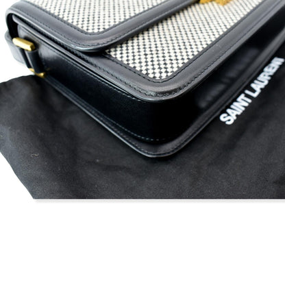 Yves Saint Laurent Solferino Medium Canvas and Leather Shoulder Bag White